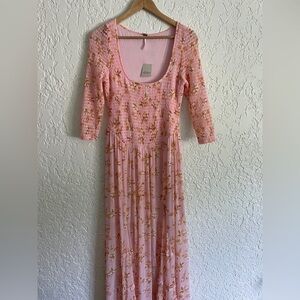 RARE FREE PEOPLE® It's Fate Midi Dress Pink - S